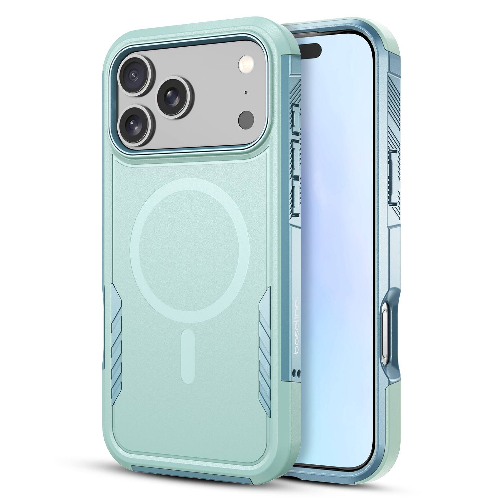 Front. baseline - baseline Fortress Series MagSafe Case for Apple iPhone 17 Pro - Light Blue - Blue.