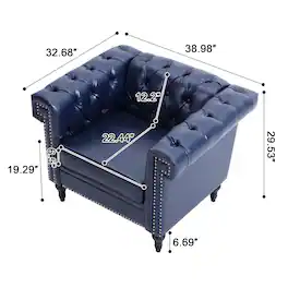 Boyel Living - Traditional Faux Leather Upholstered Club Chair - Purple and Matte Black and Silver
