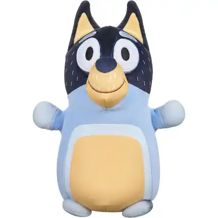 Front. Jazwares - Squishmallows: HugMees Bluey Plush - Bandit - 10" Plush.