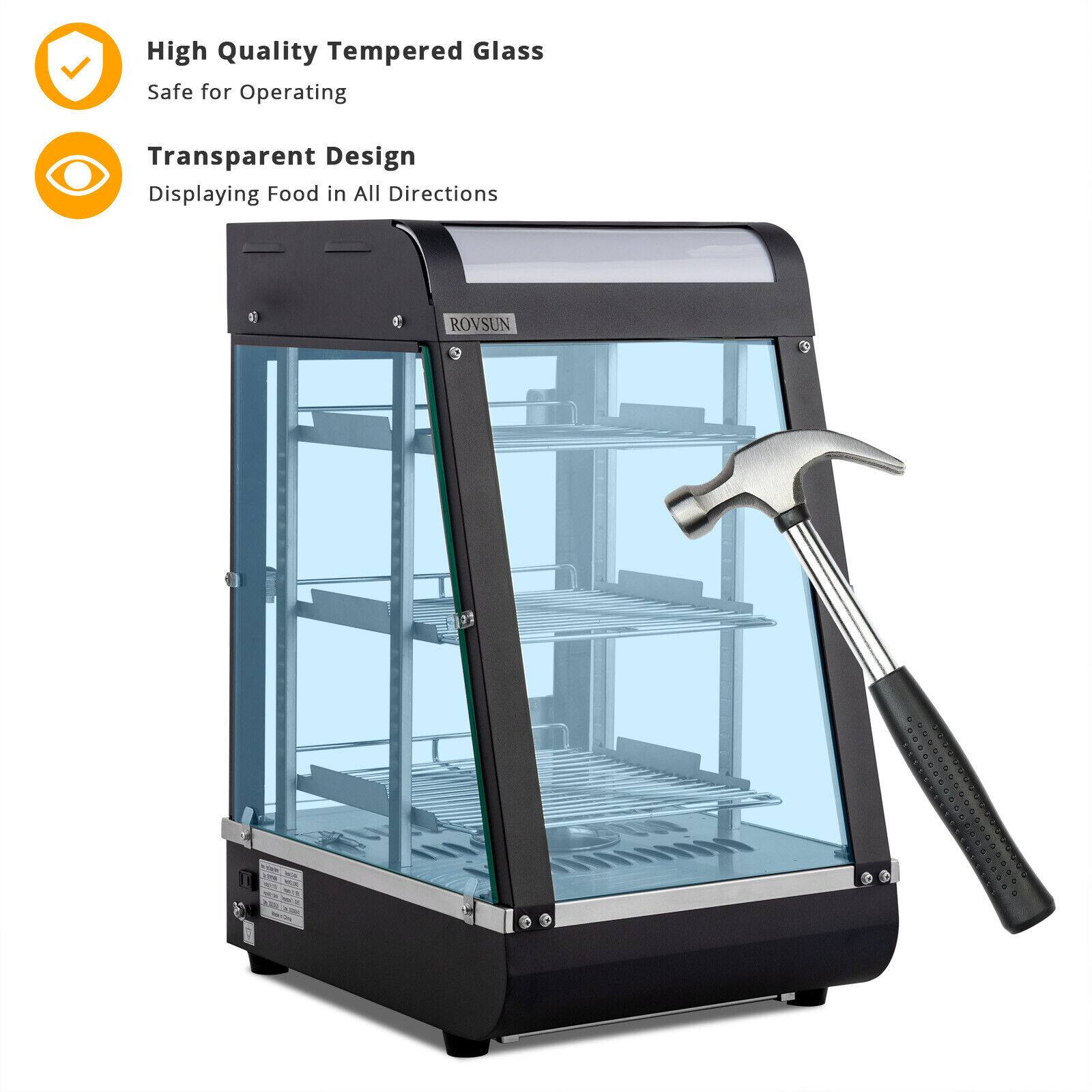 High Quality Tempered Glass  
Safe for Operating  

Transparent Design  
Displaying Food in All Directions  

ROVSUN