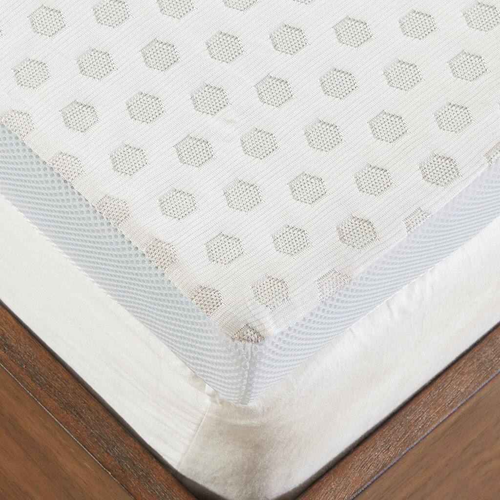 Alt View 4. Gracie Mills - Gracie Mills Henrietta 2-inch Gel Memory Foam Mattress Topper with Cooling Cover - White.