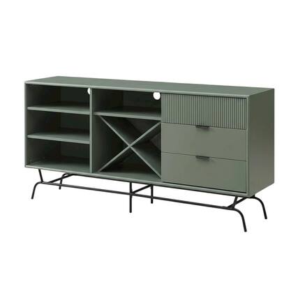Front. Starlight Canyon Home - Finish TV Stand with 3-Drawers and 4 Shelves for Modern Living - Gray.