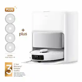 MOVA - P50 Pro Ultra Robot Vacuum and Mop Bundle, Removable Mop,19k Pa Suction, Hot Water Self-Washing,Auto Empty - White