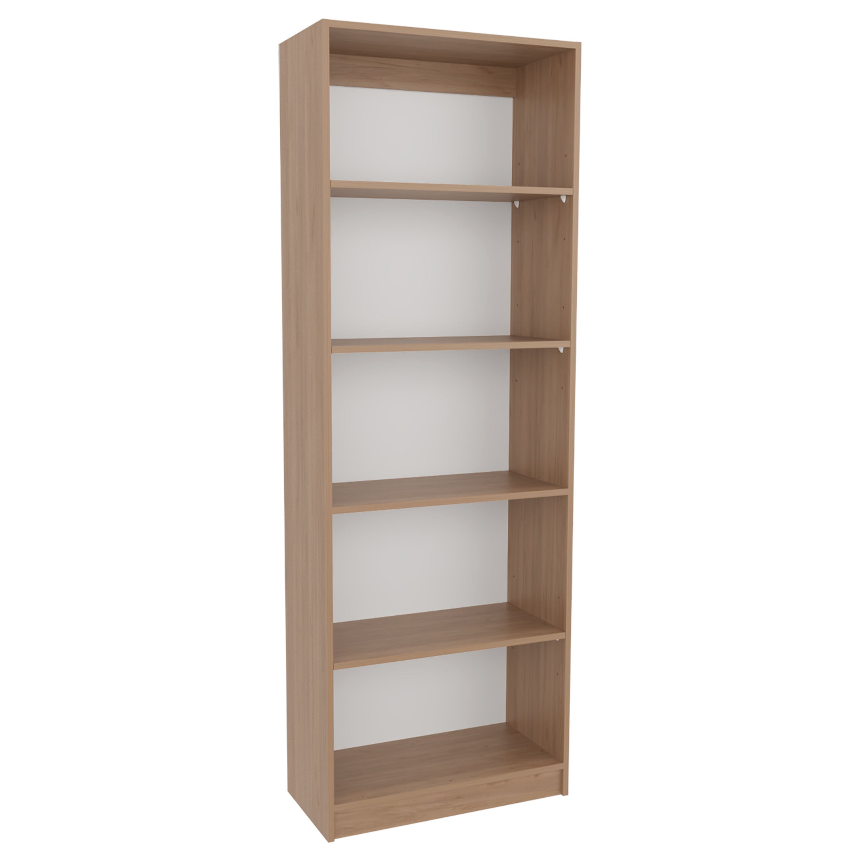 Back. Depot Eshop - Vinton 4-Tier Bookcase with Modern Storage for Books and Decor - Natural Oak / White.