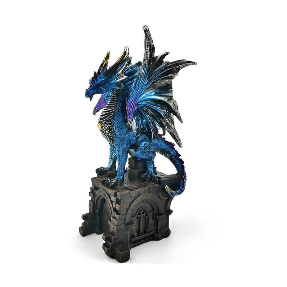 FC Design - 7"H Dragon on Gate Figurine Statue Office/Computer Desk Tabletop Medieval Gaming Home Decor Gift - Multi-Color