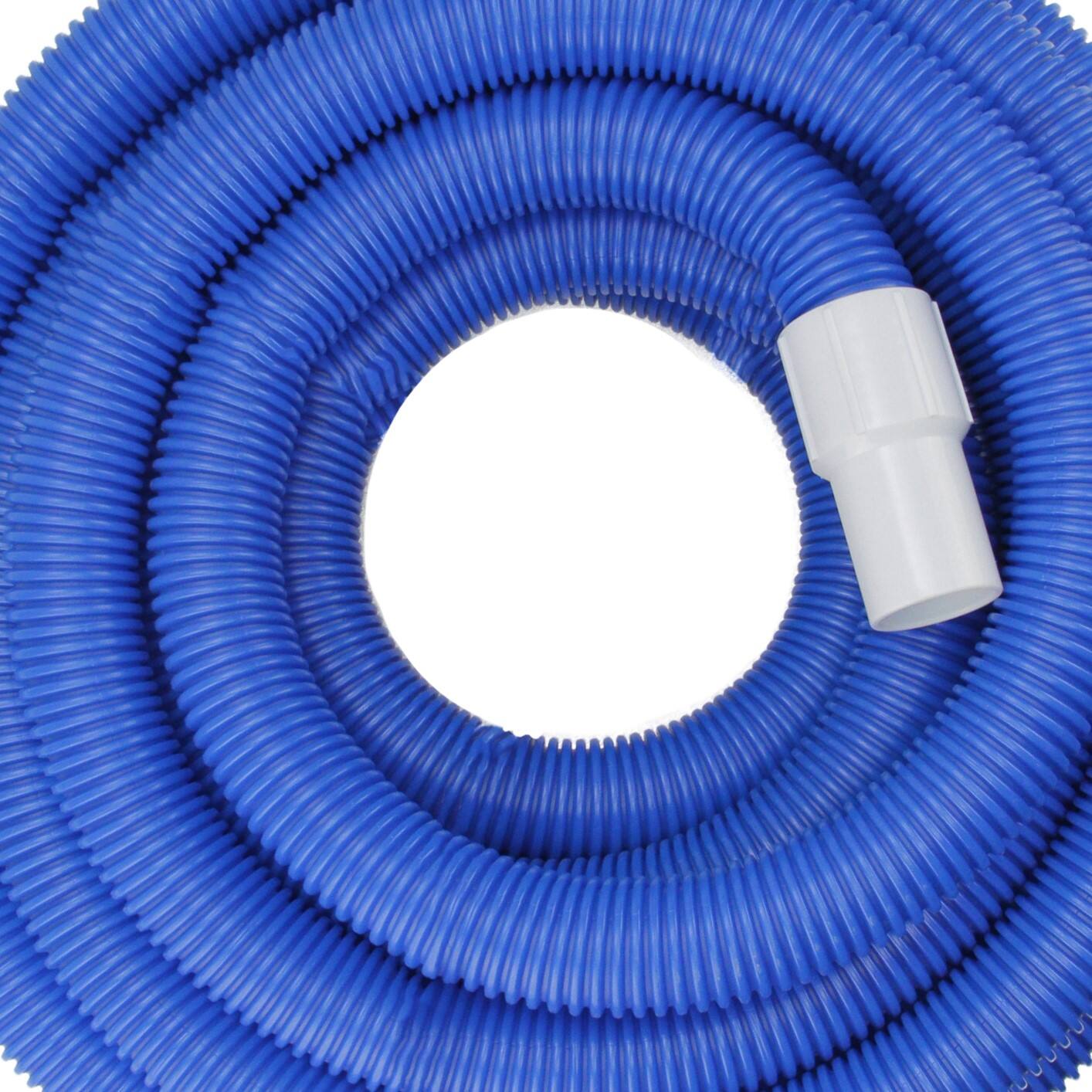 Alt View 1. Pool Central - Blue Blow-Molded PE In-Ground Swimming Pool Vacuum Hose with Swivel Cuff 25' x 1.5" - Blue.