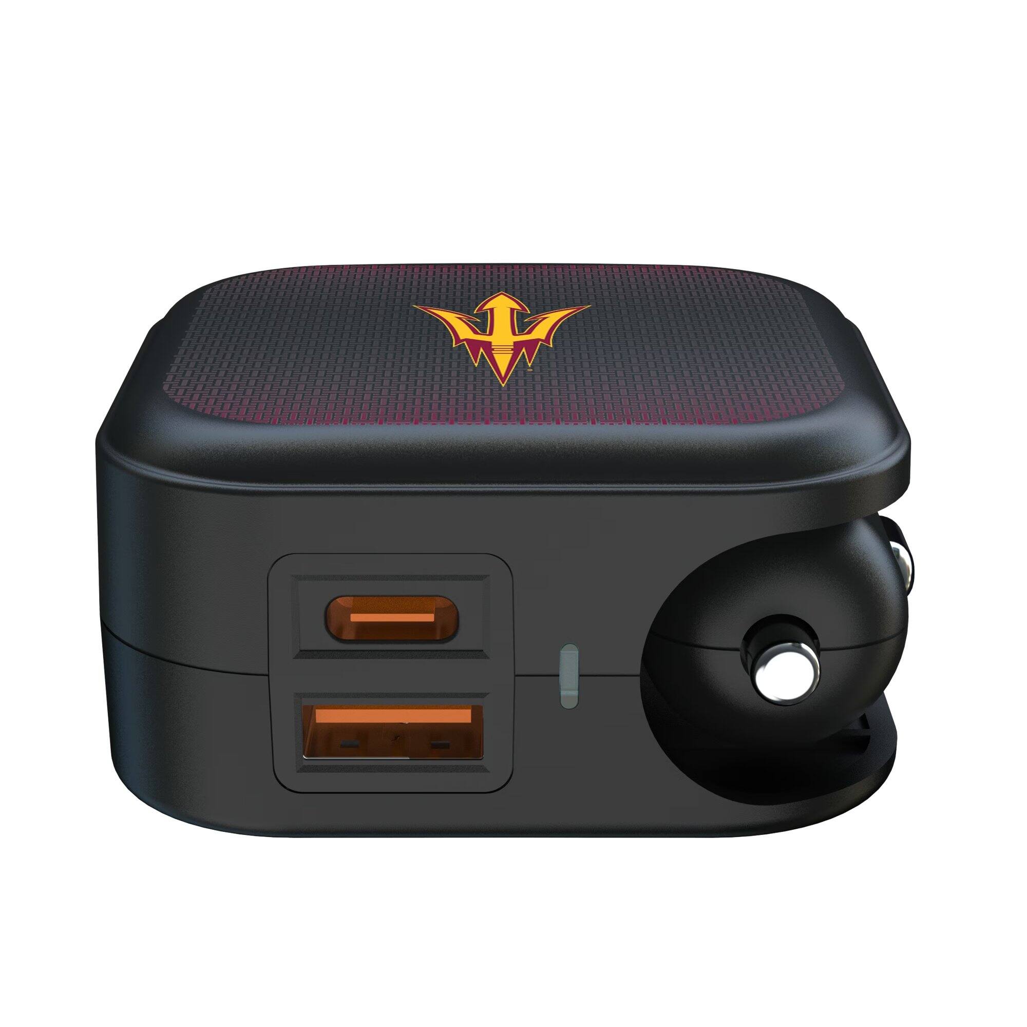Alt View 1. Keyscaper - Arizona State Sun Devils 2-in-1 USB A/C Charger - Black.