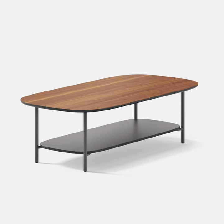 Branch - Large Nesting Coffee Table – Two-Tier Modular Table, Holds 50 lbs, Steel Base, Contract-Grade - Walnut / Carbon price history on PriceWatchPro