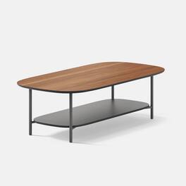Branch - Large Nesting Coffee Table – Two-Tier Modular Table, Holds 50 lbs, Steel Base, Contract-Grade - Walnut / Carbon