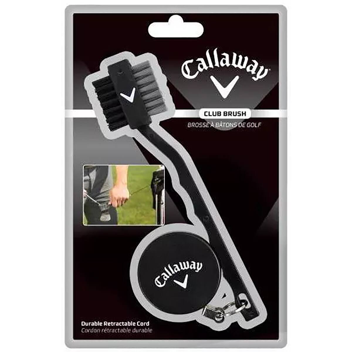 Callaway CLUB BRUSH BROSSE BATONS DE GOLF  
Durable Retractable Cord Cordon rétractable durable