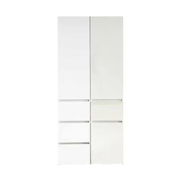 Manhattan Lane - Ely Dual Closet Cabinet w Mirror, 4 Drawers, 71 Inch, Melamine - White
