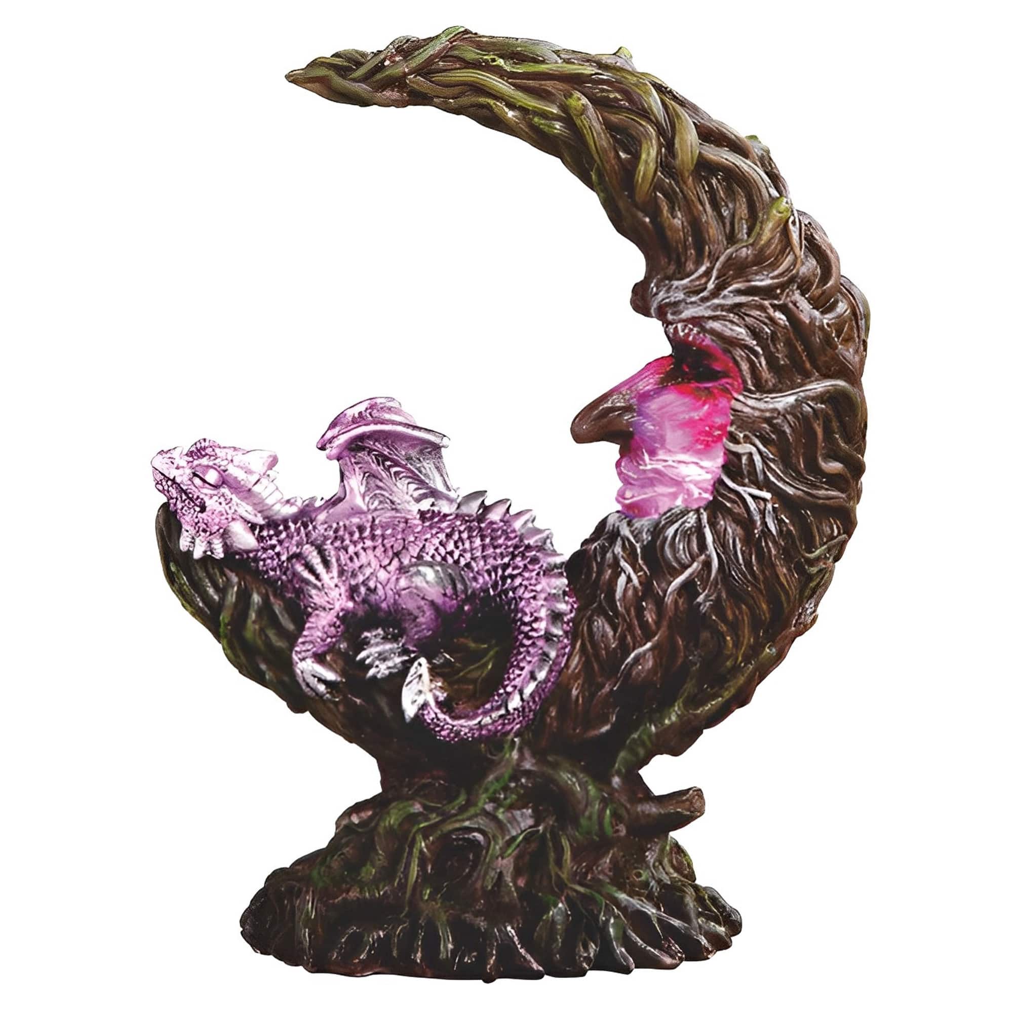 FC Design - 8.25"H LED Dragon Laying on Moon Figurine Statue Office/Computer Desk Tabletop Medieval Gaming Home Decor Gift - Multi-Color