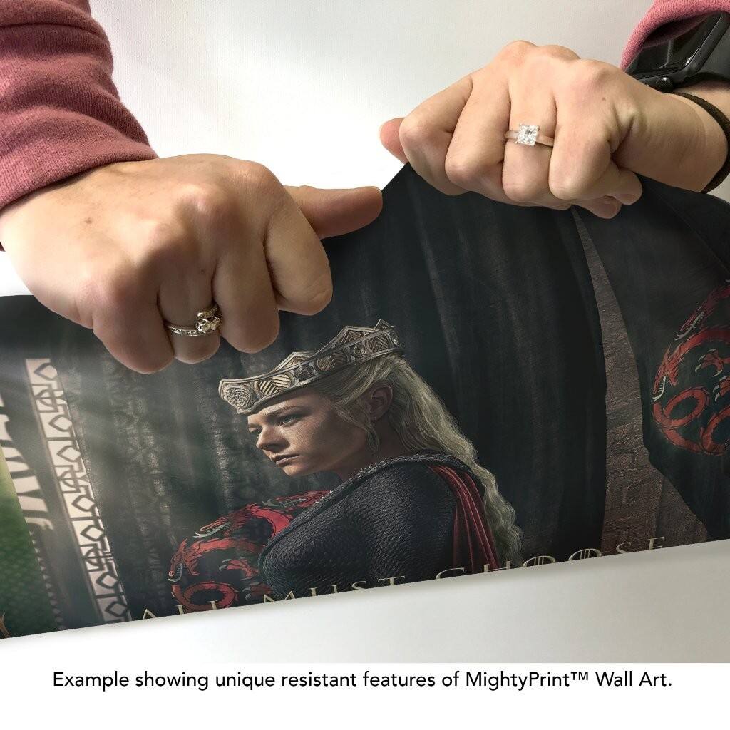 Example showing unique resistant features of MightyPrint™ Wall Art.