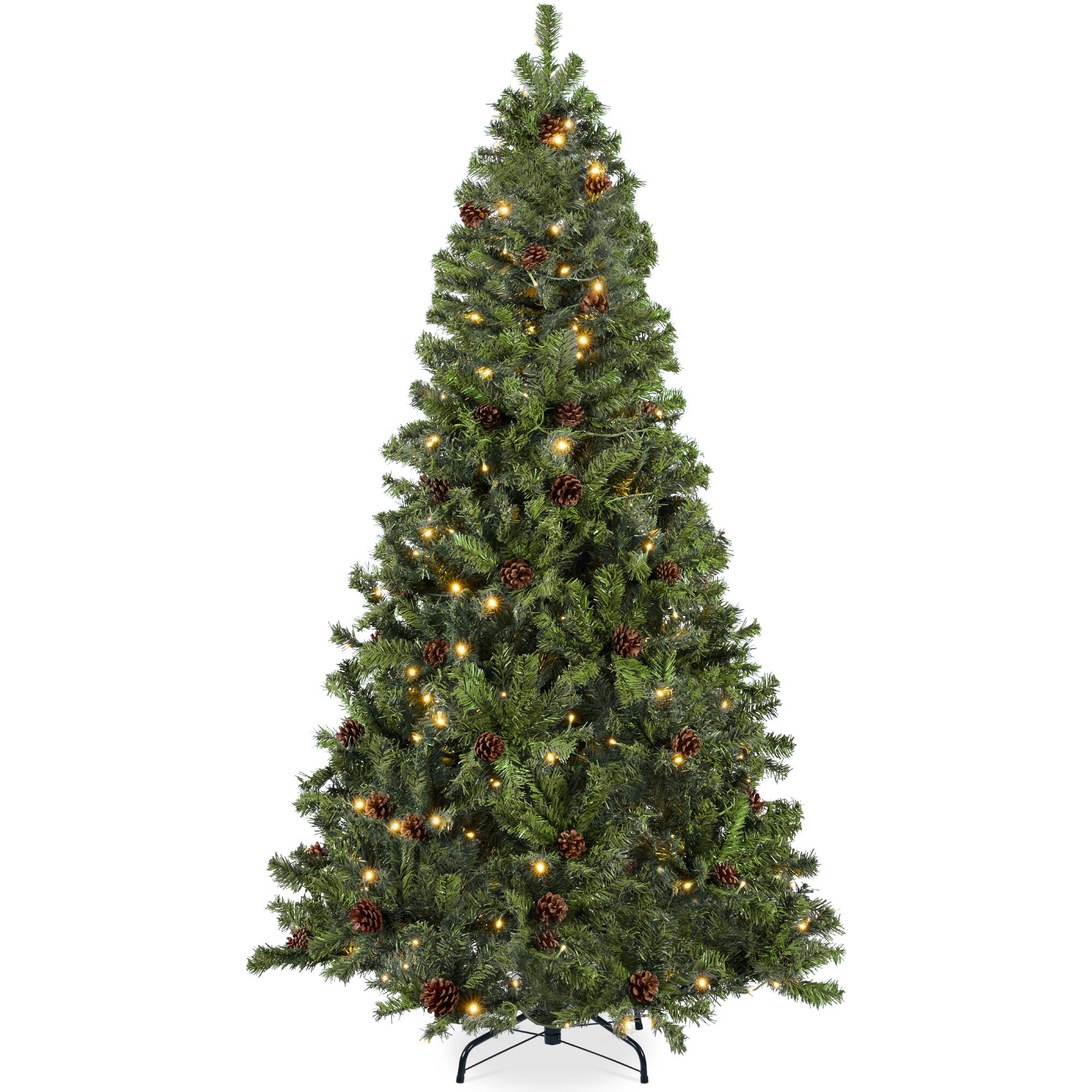 Front. Best Choice Products - Best Choice Products 9ft Pre-Lit Pre-Decorated Holiday Christmas Pine Tree w/ 2,028 Tips, 850 Lights, Base - Green - Green.