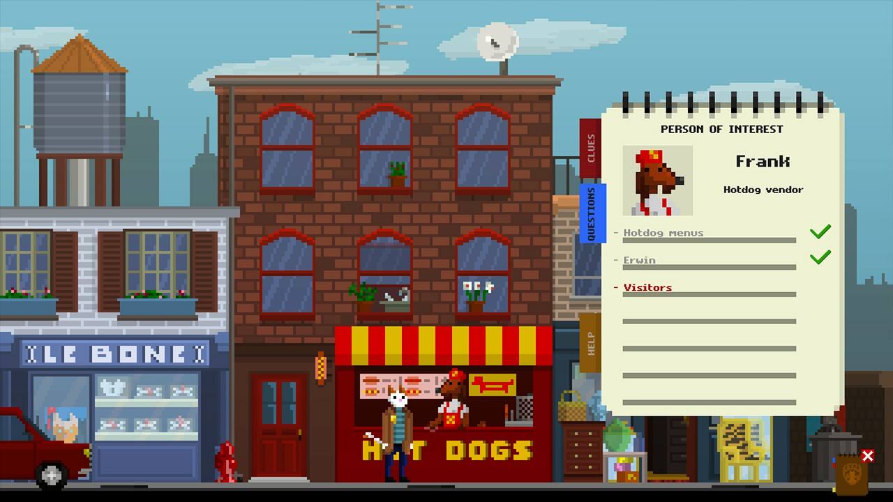 **PERSON OF INTEREST**

**Frank**  
Hotdog vendor

**QUESTIONS**  
- Hotdog menus  
- Erwin  
- Visitors

**CLUES**  
- HELP  
- HT  
- DOGS