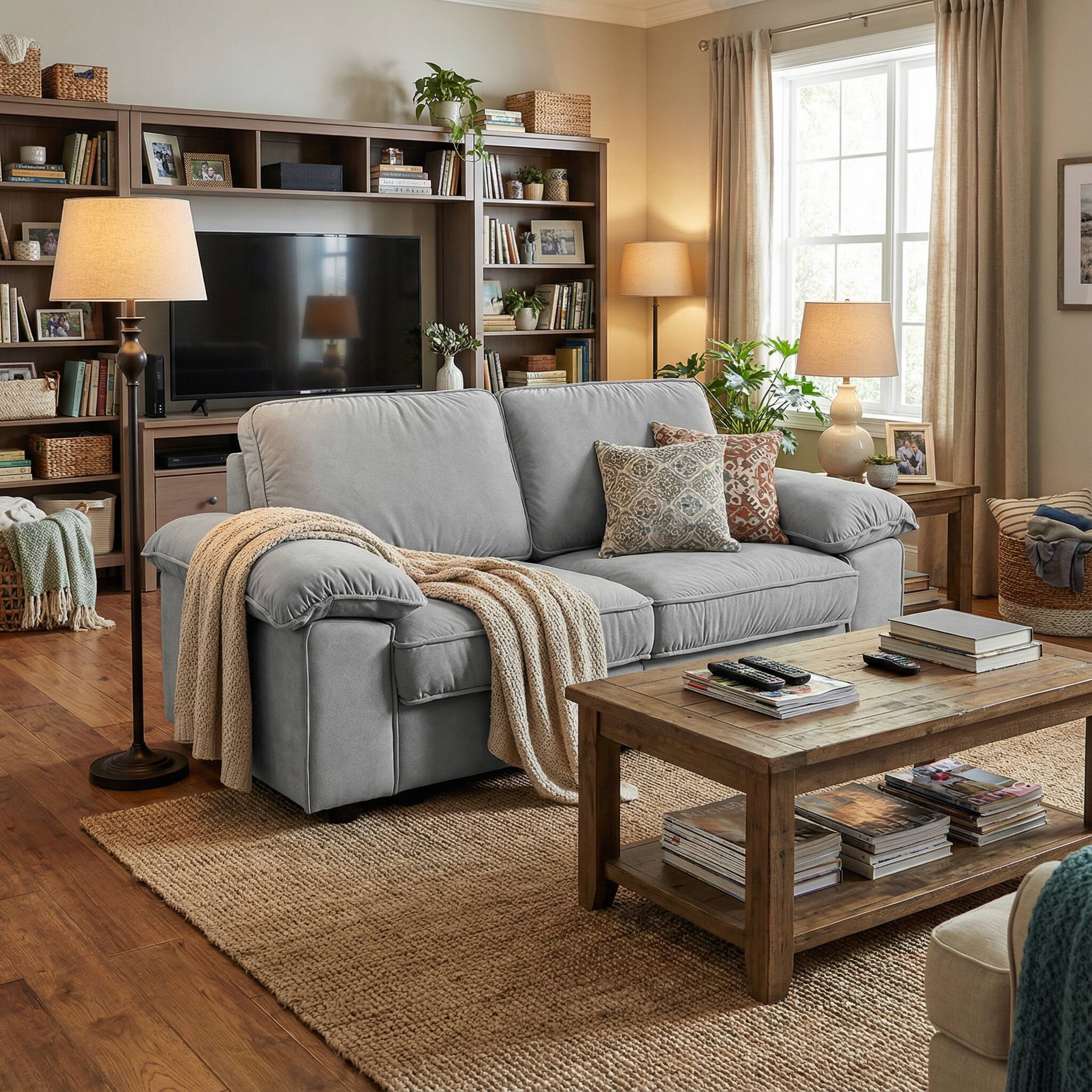 Angle. Anysun - 78.7" Velvet 2-Seat Storage Loveseat - Space-Saving Compact Couch for Small Apartments. - Gray.