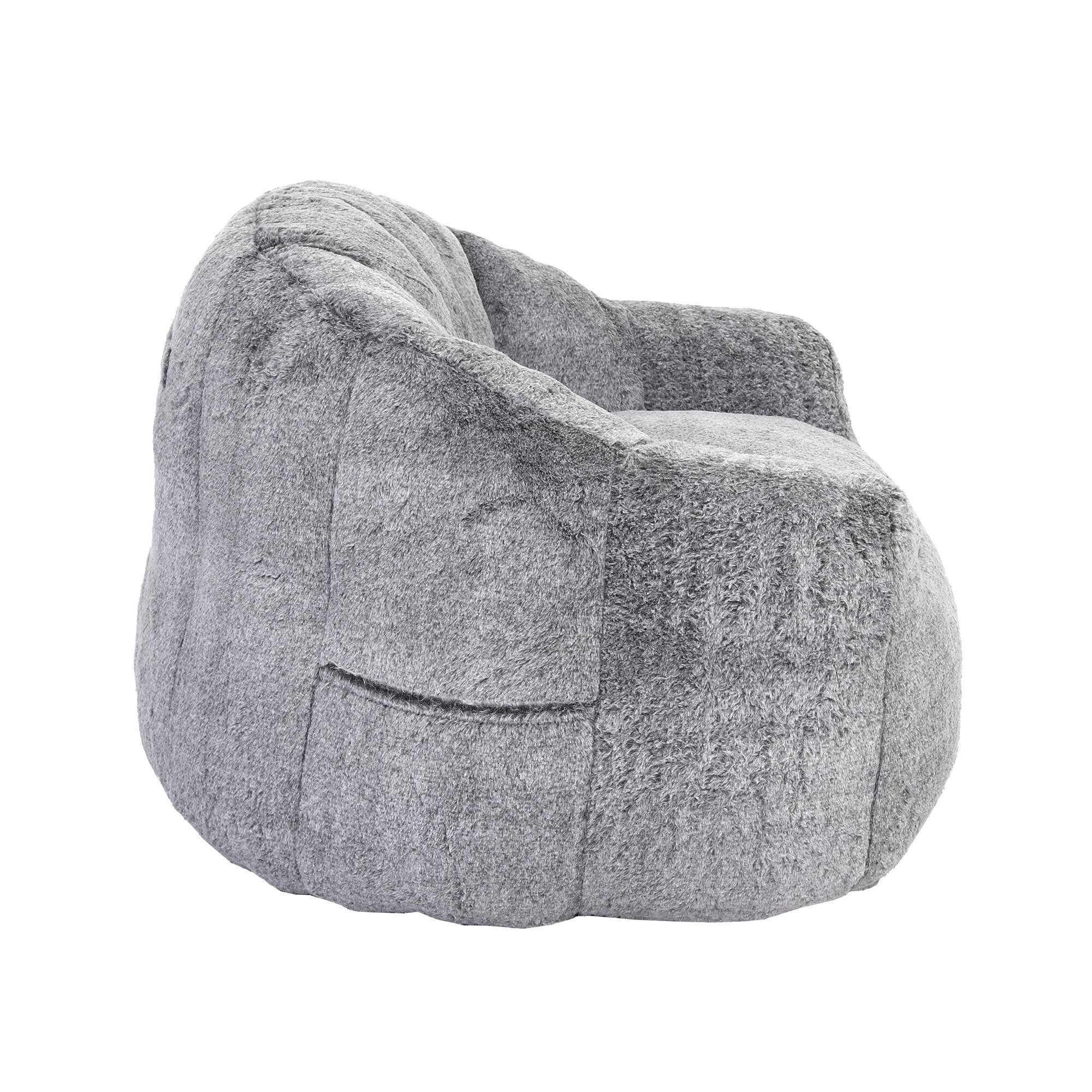 Alt View 7. GOODSILO - Bean Bag Sofa Chair with Armrests - Stuffed High-Density Foam, Lazy Comfy Chair for Adults & Kids - Dark Gray.