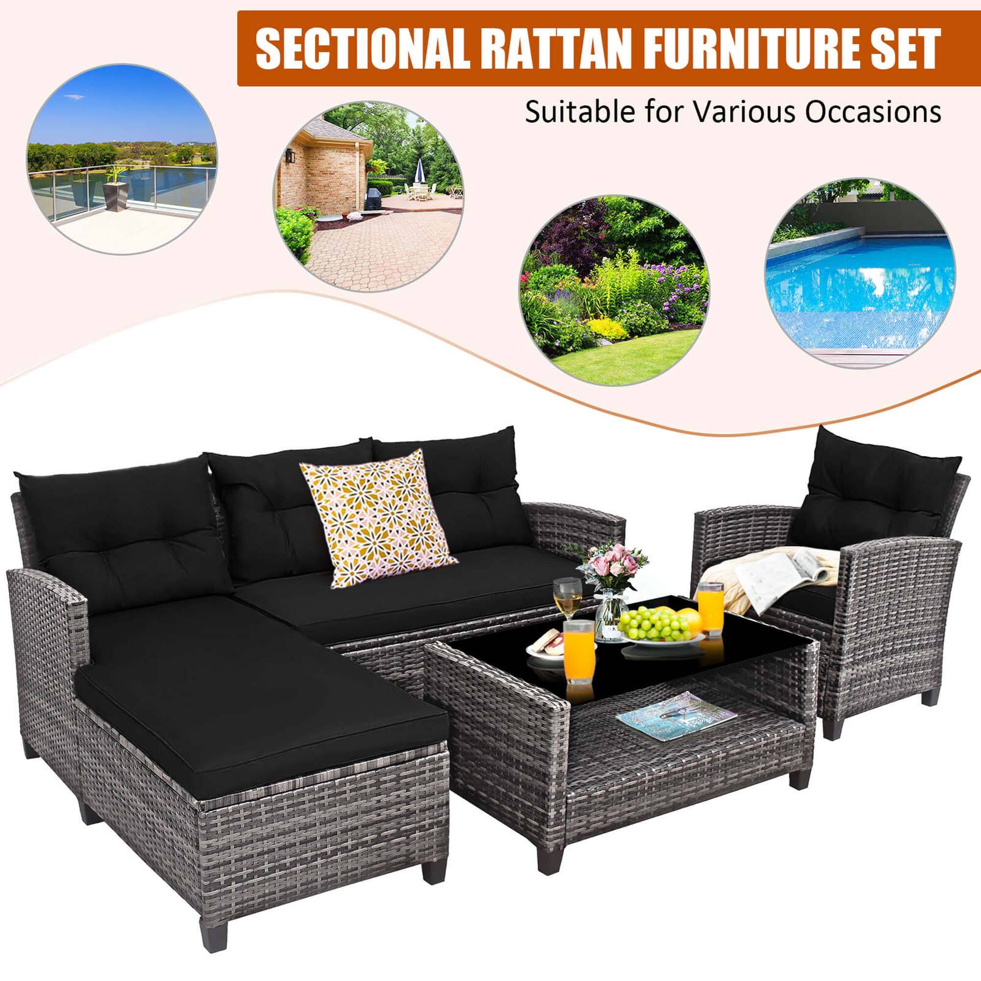 Sectional Rattan Furniture Set Suitable for Various Occasions