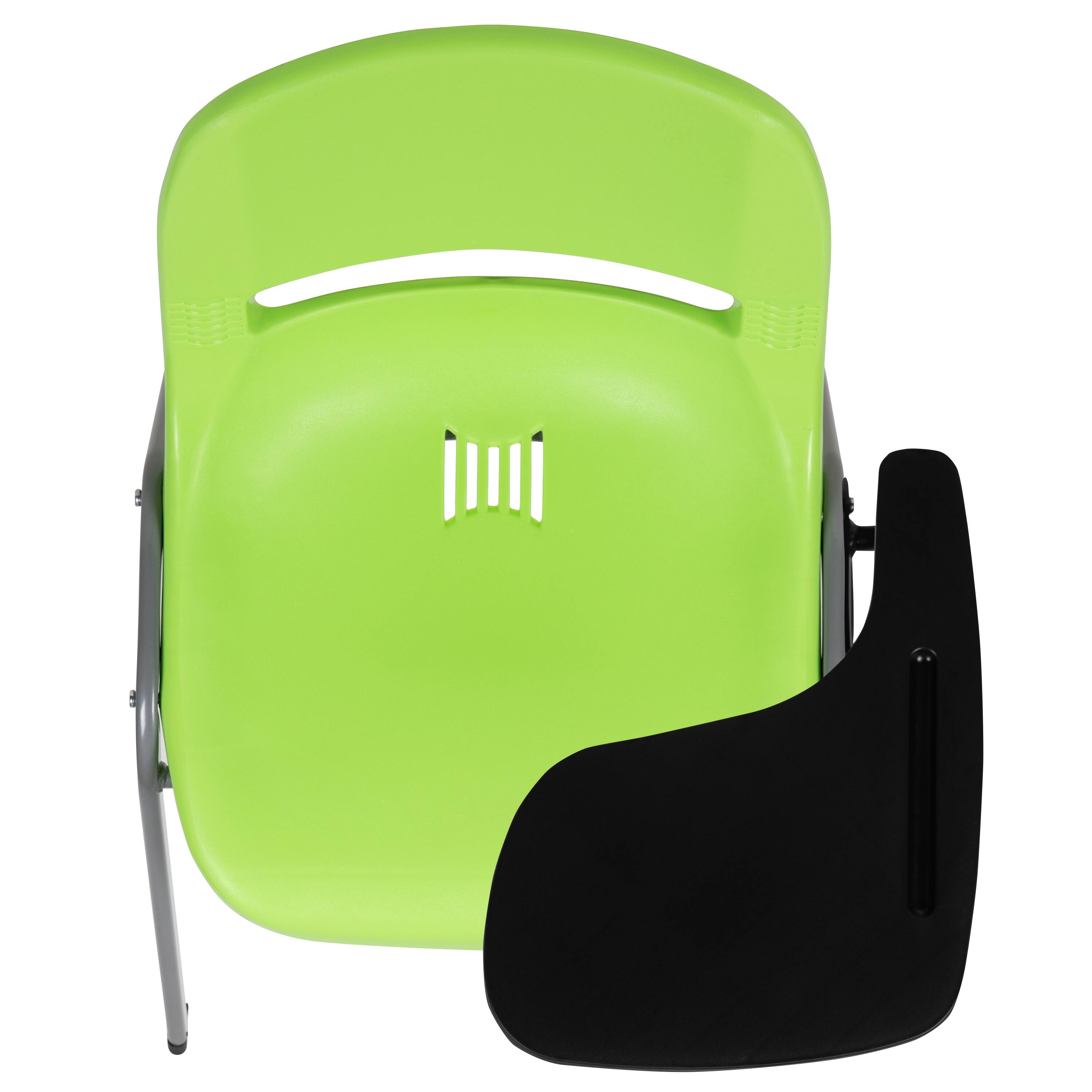 Alt View 8. Emma + Oliver - Ergonomic Shell Chair with Left Handed Flip-Up Tablet - Tablet Arm Desk - Green.