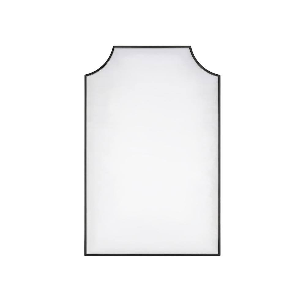 Elegant Kitchen and Bath - Notched Metal Mirror 27x42 inch - Black