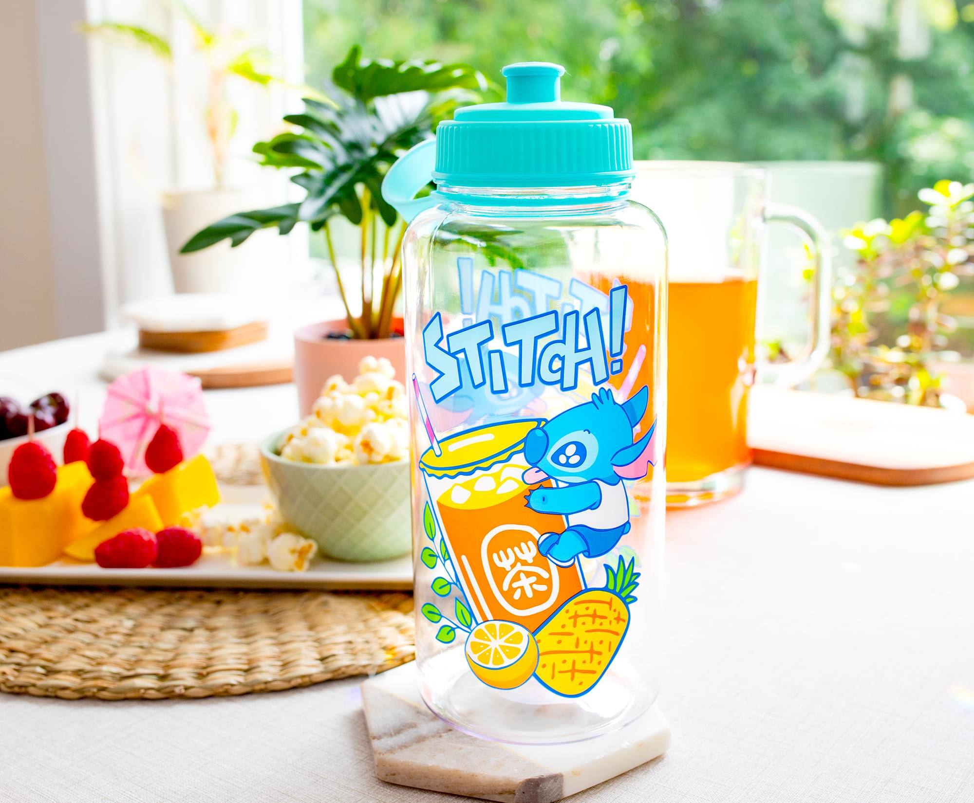 Alt View 10. Silver Buffalo - Disney Lilo & Stitch Bubble Tea Water Bottle With Sports Cap | Holds 34 Ounces - Blue.