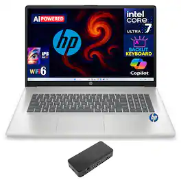 HP - 17 Laptop 17.3 FHD (Intel Ultra 7-255U, 32GB DDR5, 1TB PCIe SSD, Intel Graphics, Win 11 Pro) - Natural Silver