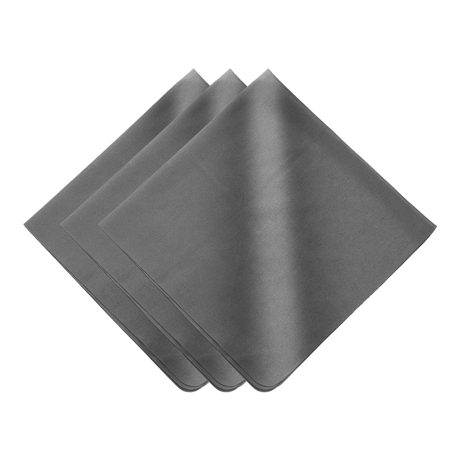 Unique Bargains - 3pcs Soft Eyeglass Cloths, 15.8"x15.8" Microfiber Cleaning Cloth for Lens, Glasses, Jewelry, LCD Screens, Cameras - Dark Gray