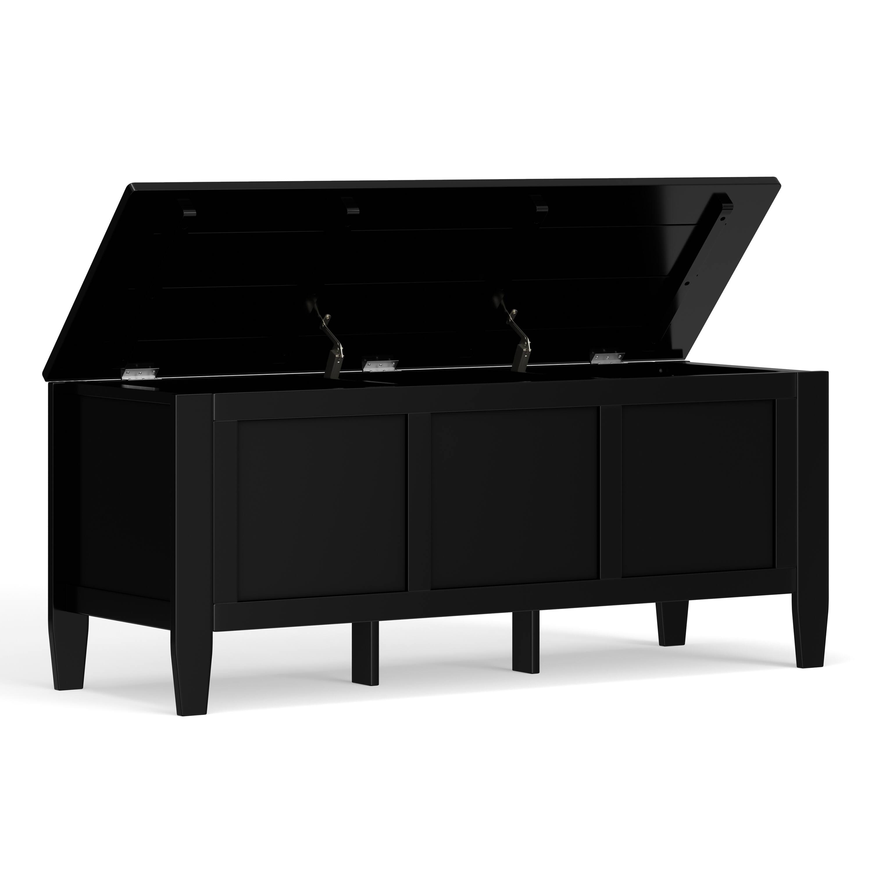 Back. Simpli Home - Simpli Home Brooklyn 51W Storage Bench Trunk - Black.