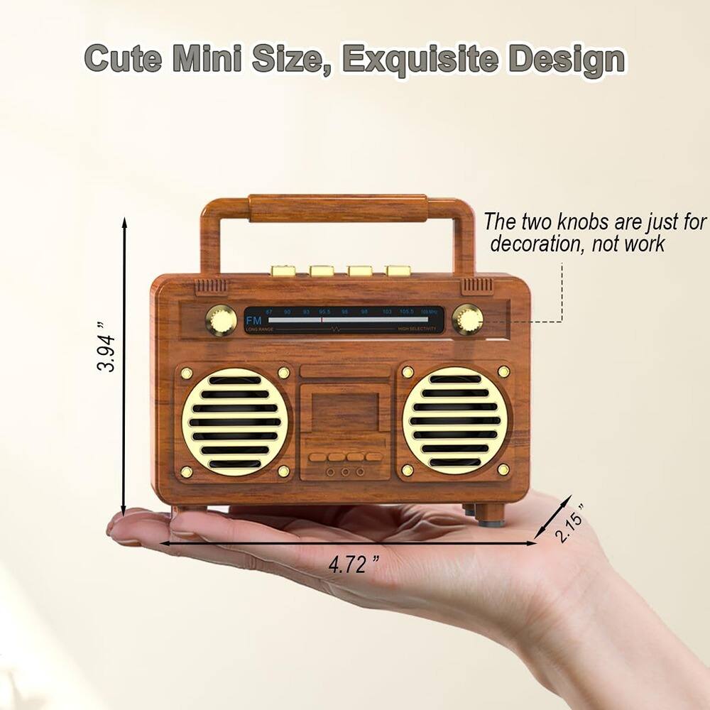 Cute Mini Size, Exquisite Design

The two knobs are just for decoration, not work

3.94" x 4.72" x 2.15"