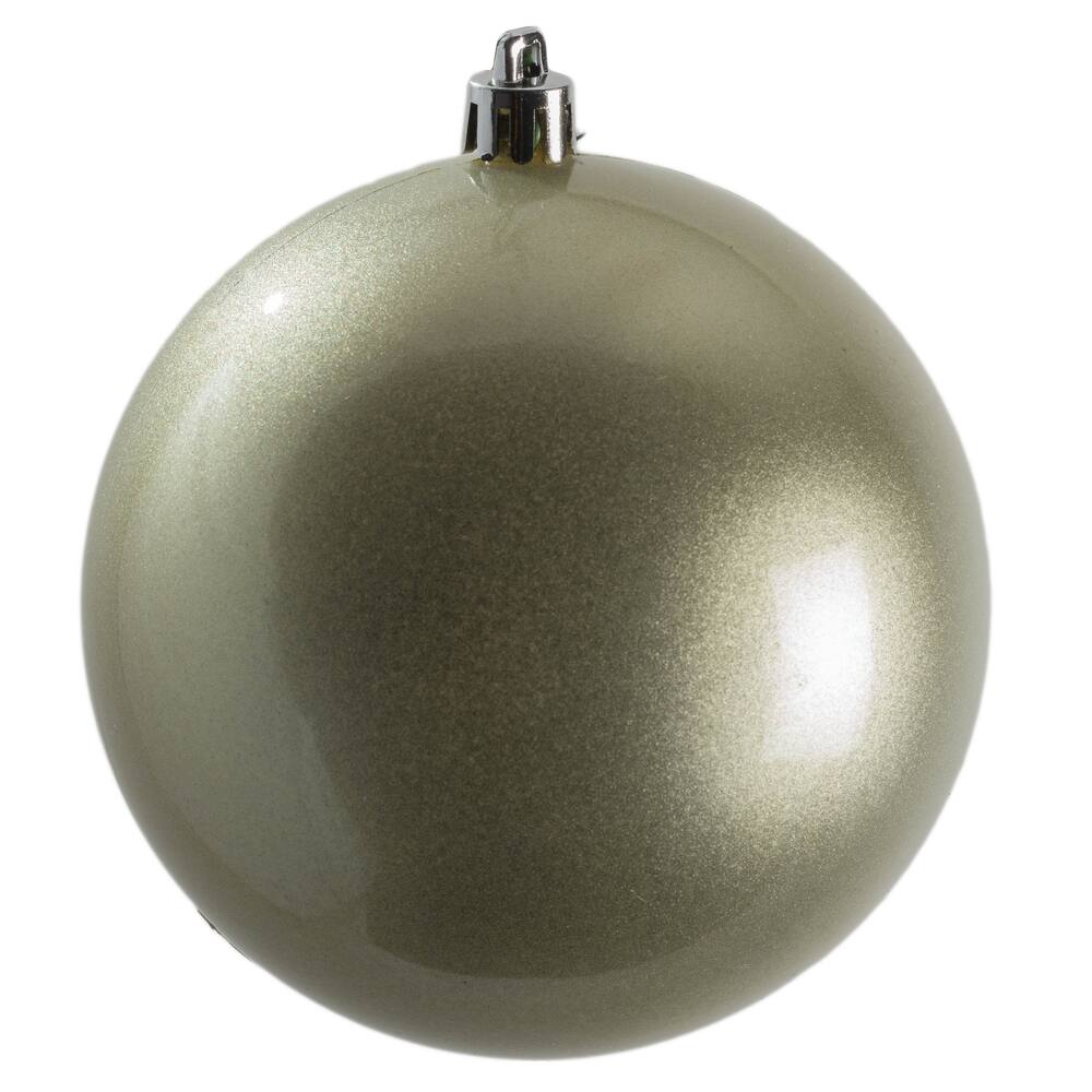 Front. Vickerman - Vickerman 4" Limestone Candy Ball UV Drilled 6 per Bag - Limestone.