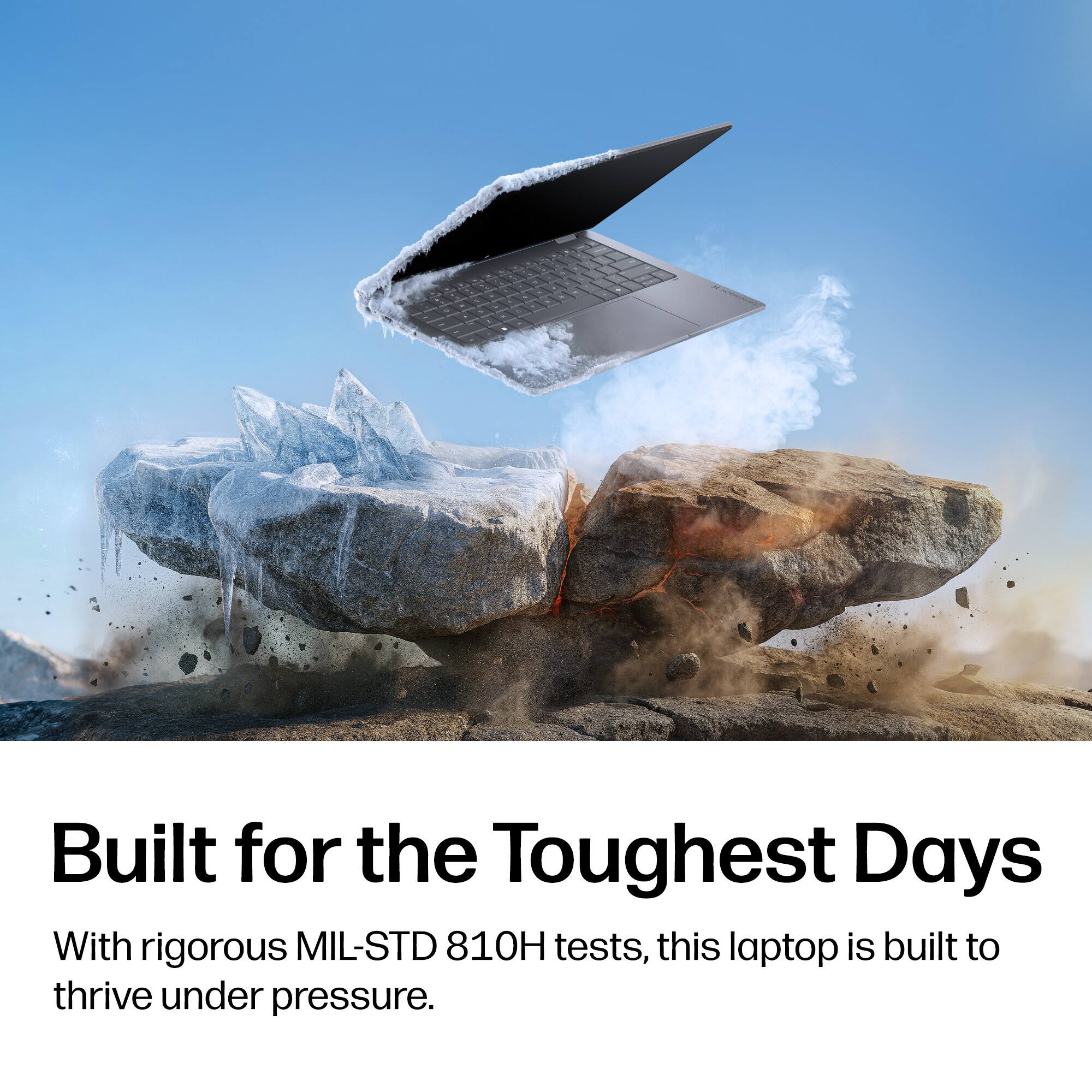 Built for the Toughest Days

With rigorous MIL-STD 810H tests, this laptop is built to thrive under pressure.