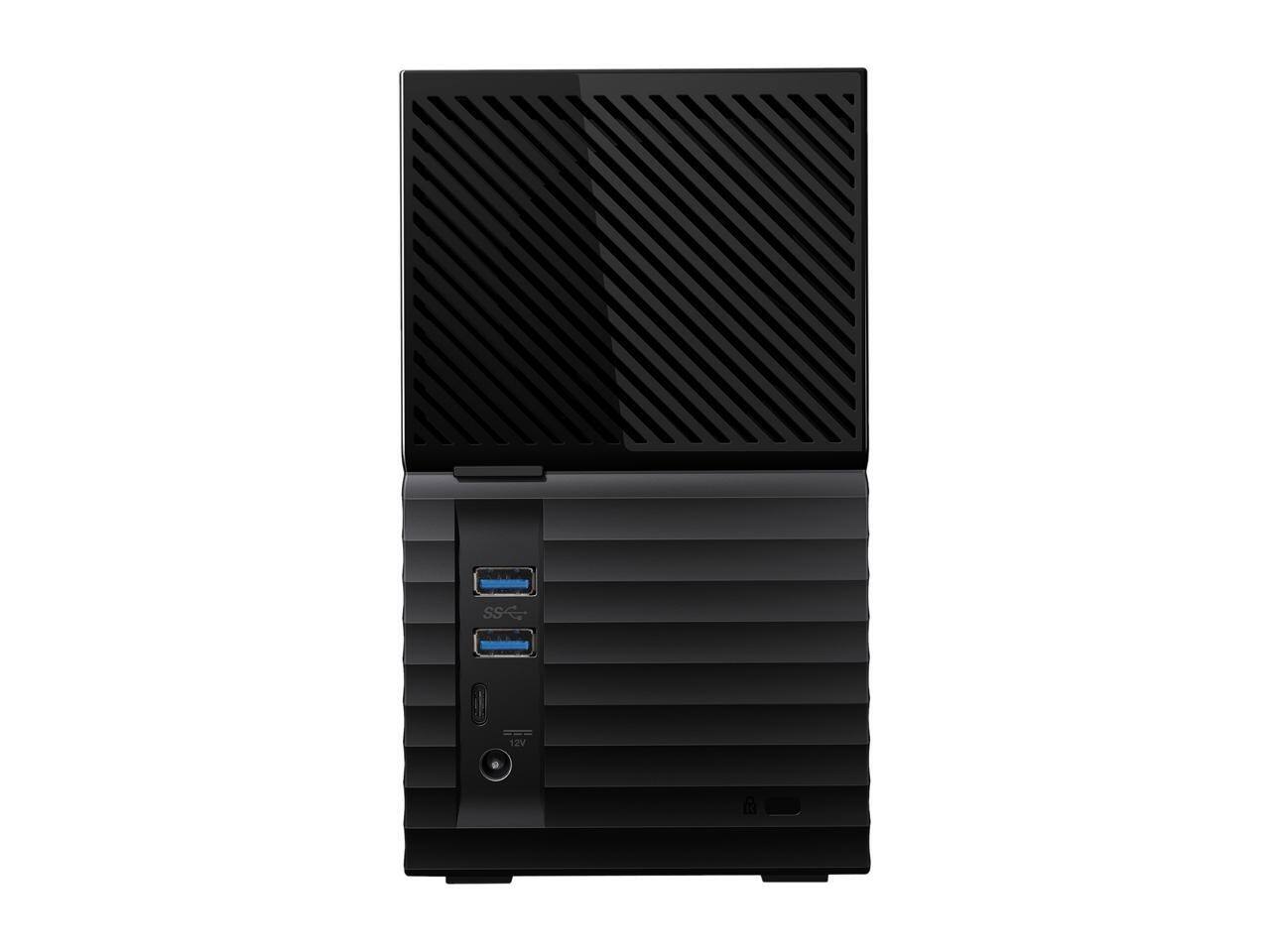 Alt View 4. Western Digital - WD 20TB My Book Duo Desktop RAID External Hard Drive 256-Bit AES Encryption - USB 3.2 Gen1 (WDBFBE0200JBK-NESN) - Black.