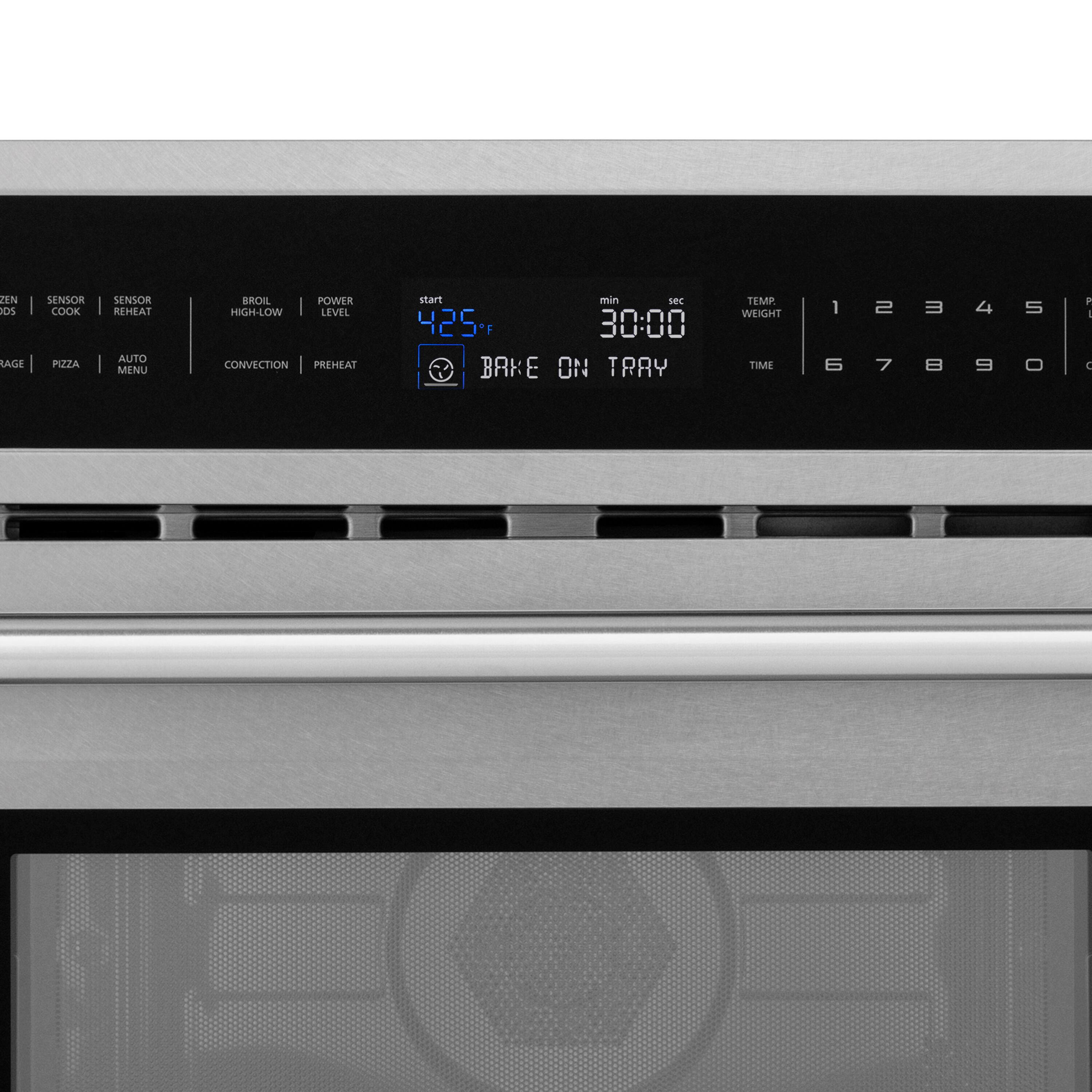 JEN-AIR  
SENSOR COOK  
SENSOR REHEAT  
PIZZA  
AUTO MENU  
CONVECTION  
PREHEAT  
BROIL HIGH-LOW  
POWER LEVEL  
BAKE ON TRAY  
TEMP 425°F  
TIME 30:00  
start