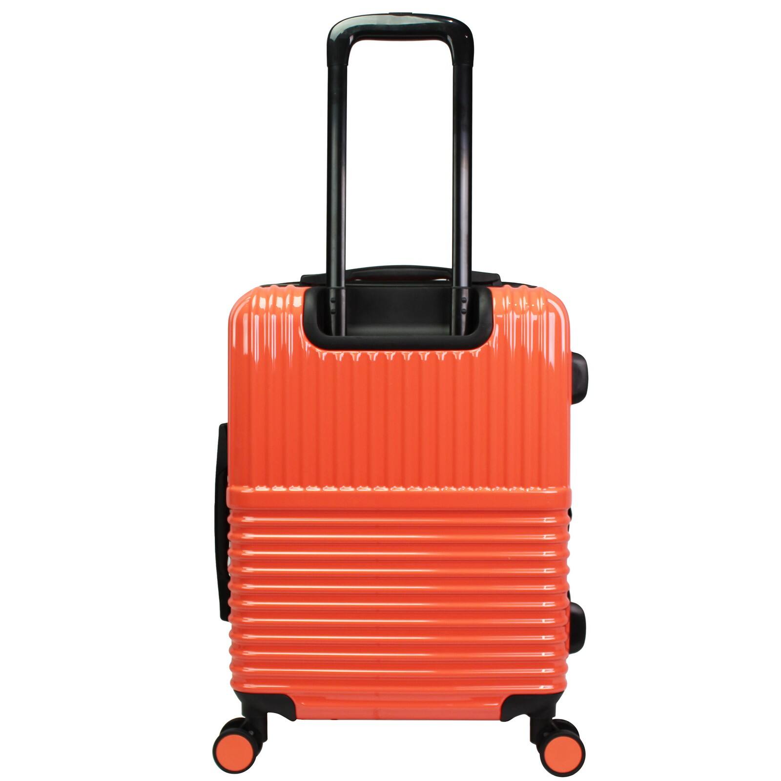 Back. World Traveler - Tonal 2-Piece Lightweight Polycarbonate Hardside Expandable Spinner Luggage Set with TSA Lock (20" & 28") - Coral.
