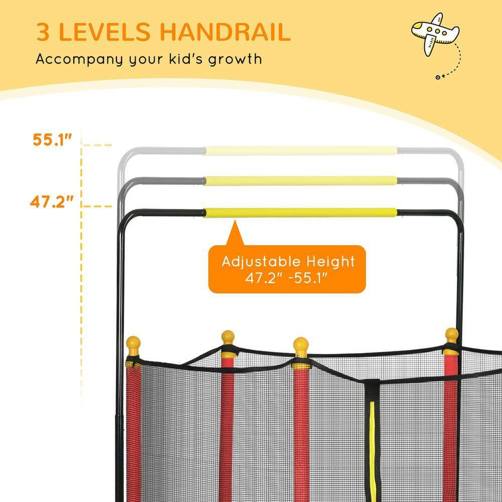 3 LEVELS HANDRAIL  
Accompany your kid's growth  

55.1"  
47.2"  

Adjustable Height  
47.2" - 55.1"