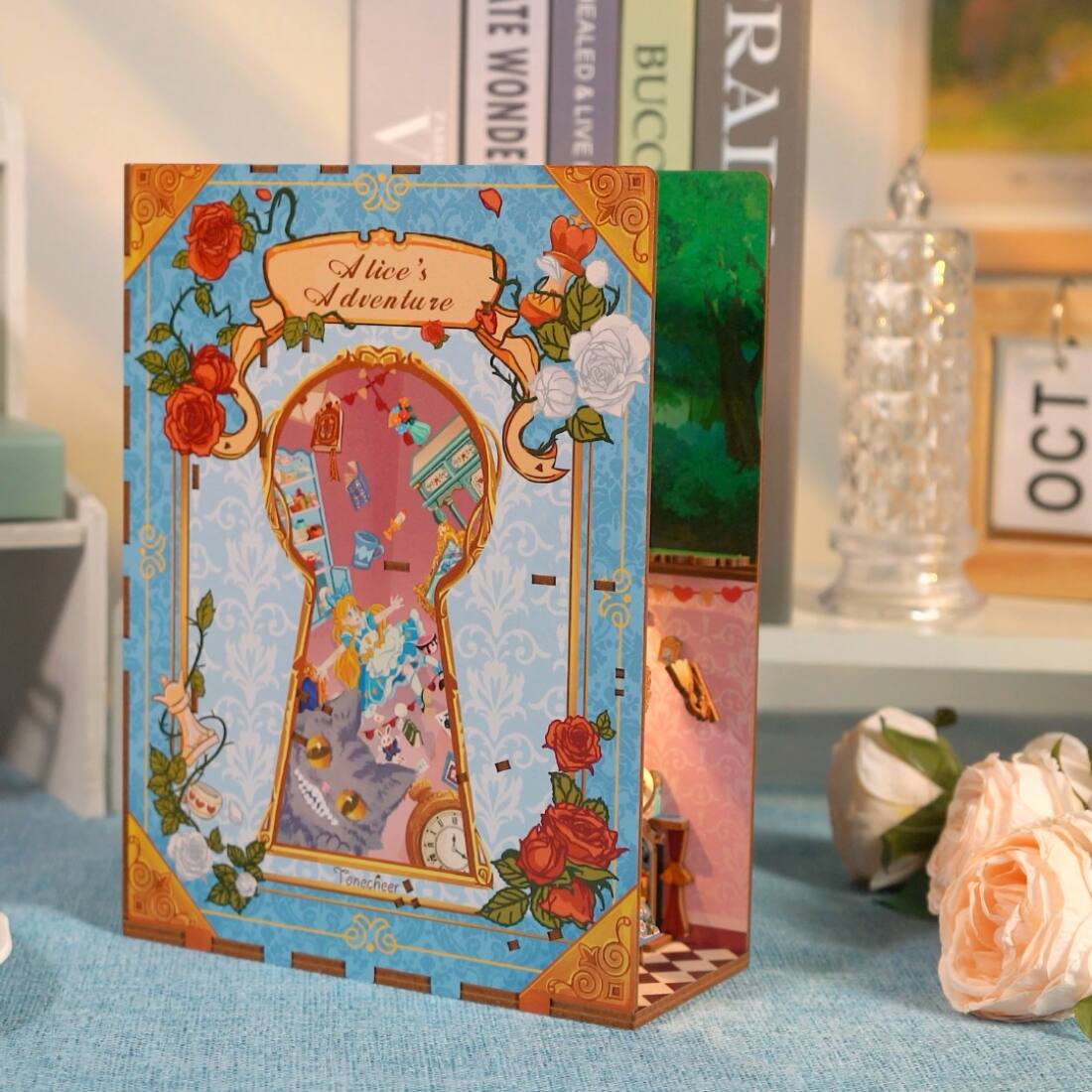 Alt View 1. 3D Puzzle - DIY 3D Book Nook Kit Alice's Adventure 184pcs.