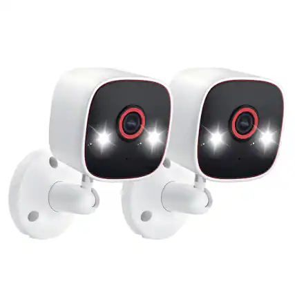 Front. Luckbyte - 2PCS 1296P Indoor Outdoor WiFi Camera with Color Night Vision 2-Way Audio for Home Security - White.