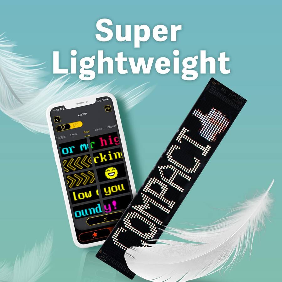 COTTAGE scrolling led car sign flexible usb digital light display app ...