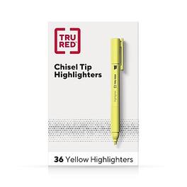 TRU RED - Pocket Stick Highlighter with Grip, Chisel Tip, 36/Pack - Yellow