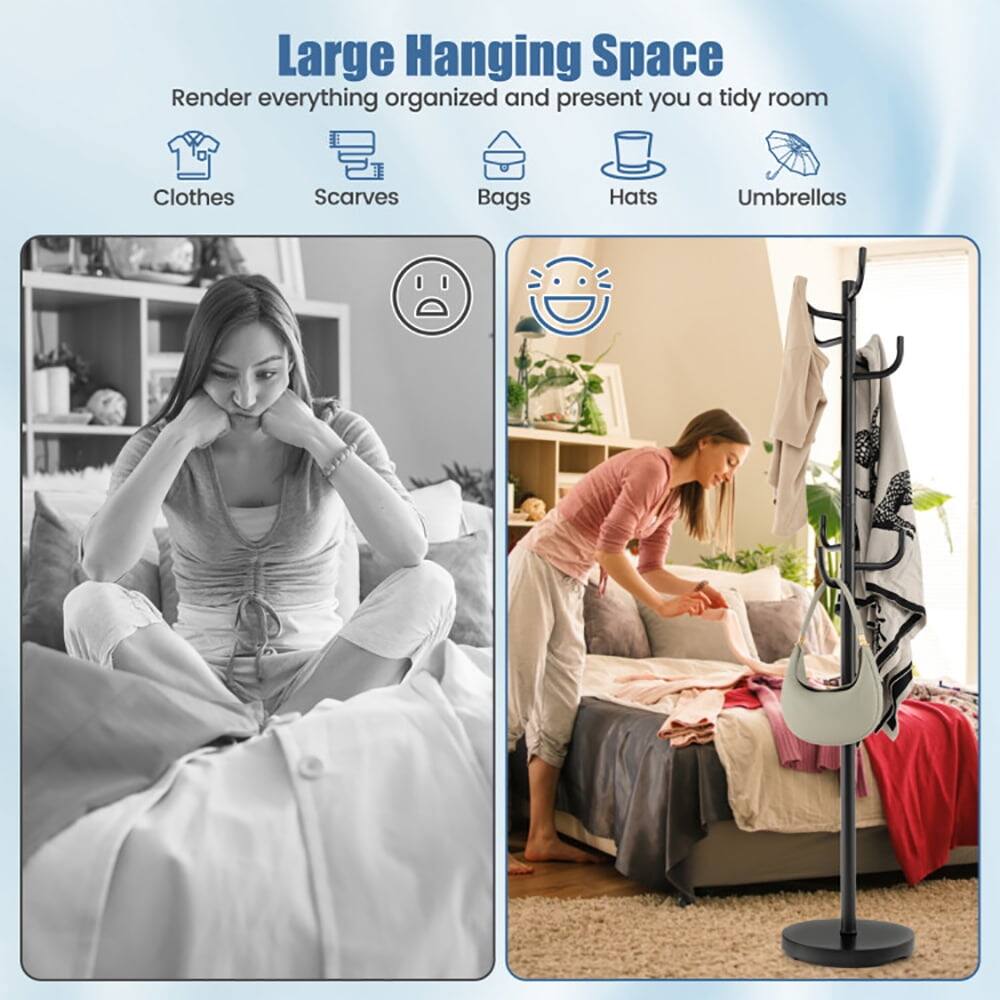 Large Hanging Space  
Render everything organized and present you a tidy room  

Clothes  
Scarves  
Bags  
Hats  
Umbrellas