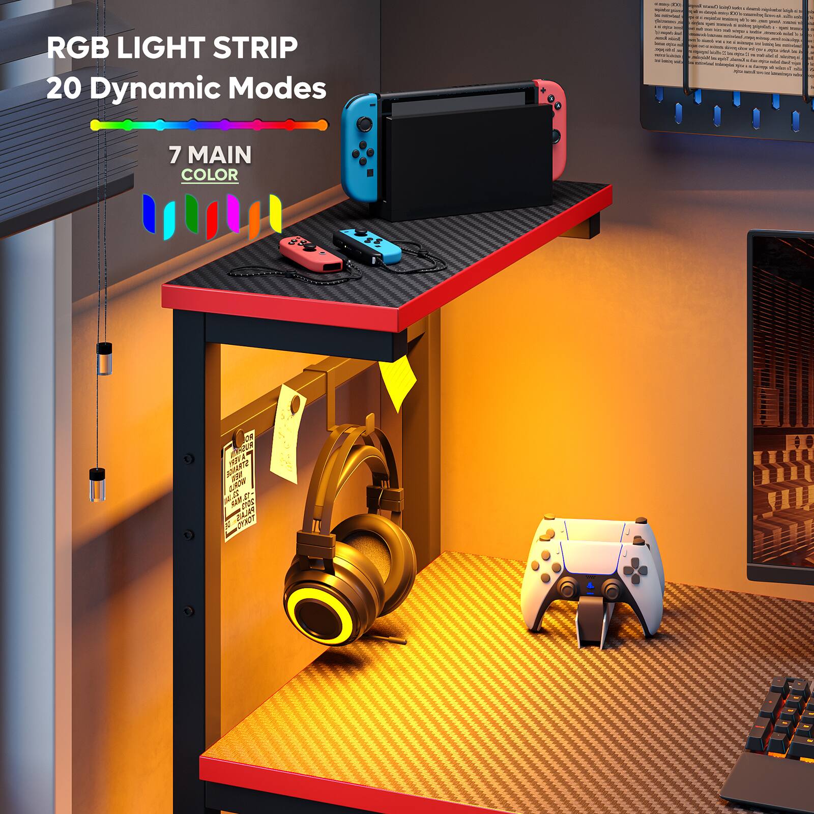 RGB LIGHT STRIP  
20 Dynamic Modes  

7 MAIN COLOR
