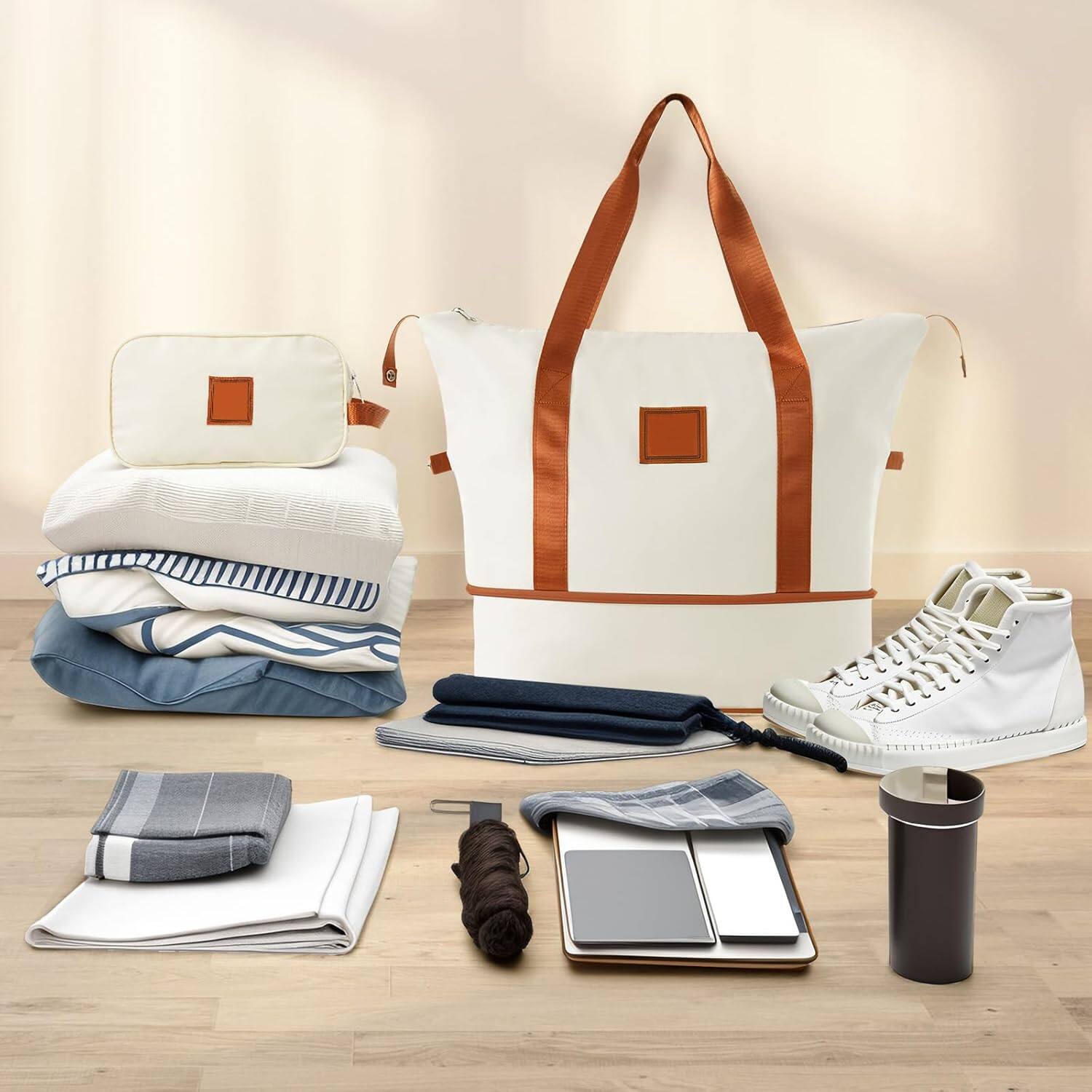 Angle. MOOSOO - 20 INCH Hardshell Luggage Sets 3 Piece Carry-on Suitcase Double Spinner Wheels with TSA Lock for Men Women - White.