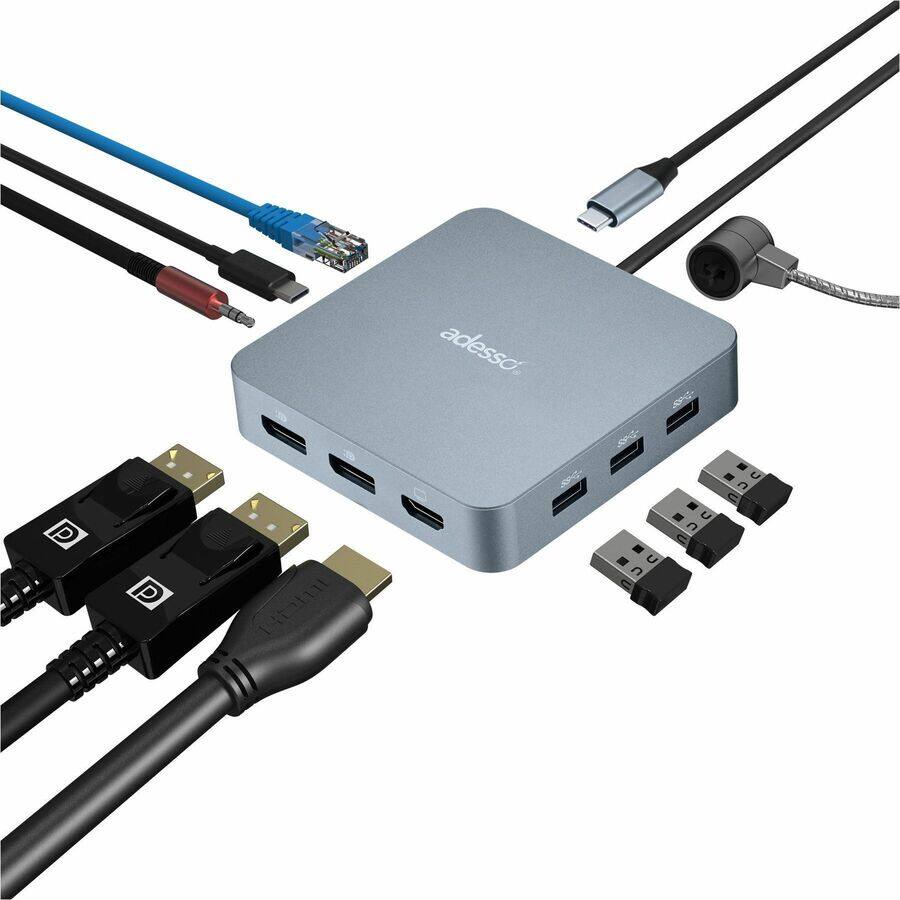 Alt View 8. Adesso - Adesso AUH-4051 Docking Station - for Monitor, Notebook - Charging Capability - 65 W - USB Type C - 3 Displays Supported.