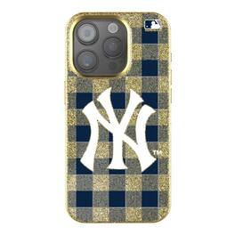 Keyscaper - MLB - New York Yankees Plaid Bling iPhone Case - 14 - Gold