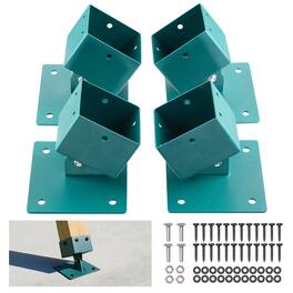 VEVOR - Swing Set Brackets,4 Pack Heavy Duty Swing Set Leveling Hardware, Fits 4 x 4 in Post (Actual 3.6 x 3.6 in),45°-60° Angle - Green