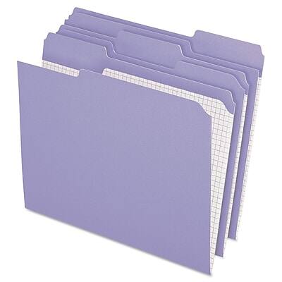 Front. Pendaflex - Pendaflex Two-Tone Recycled File Folder, 1/3-Cut Tab, Letter Size, Lavender, 100/Box (R152 1/3 LAV) - Lavender.