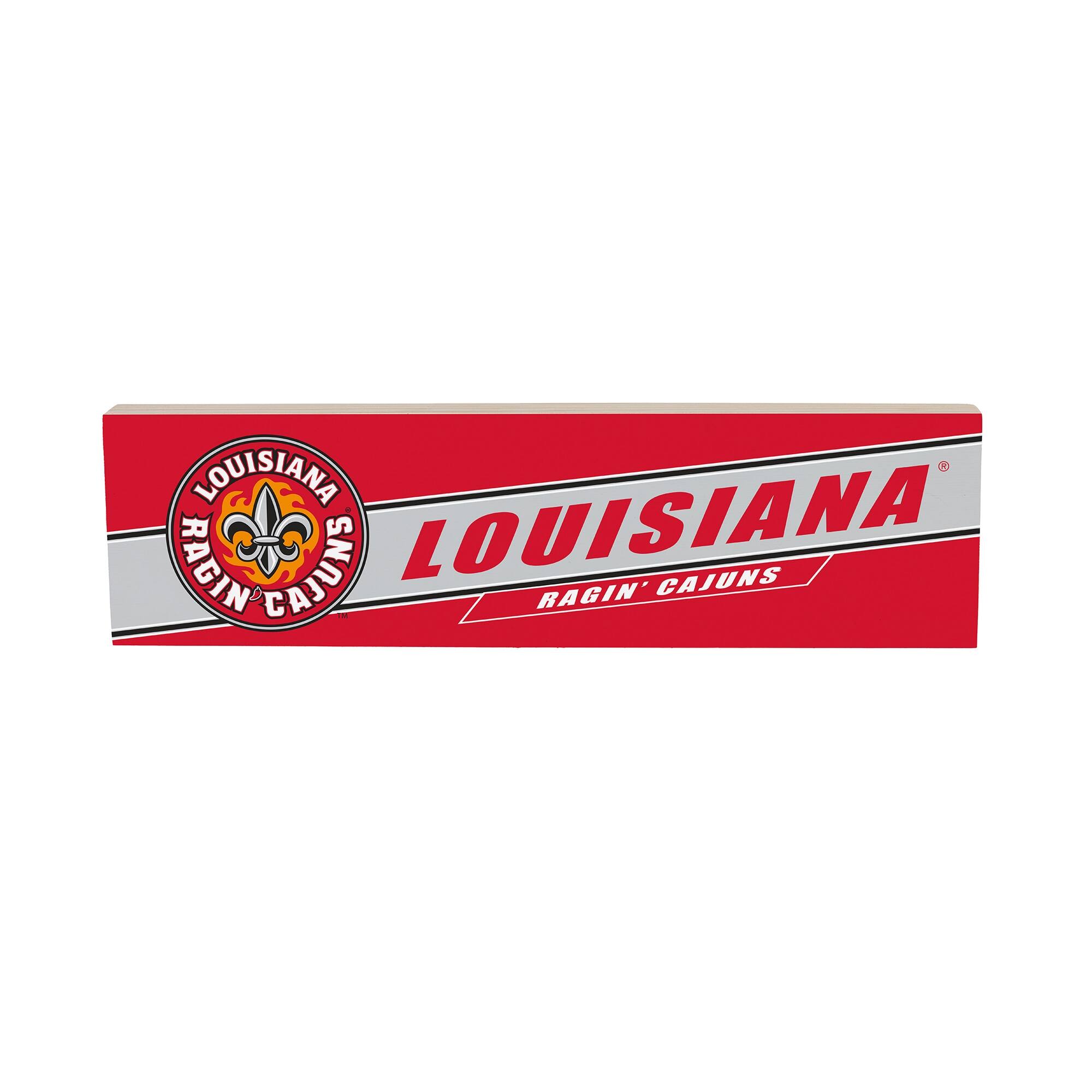 Louisiana Ragin' Cajuns 5" x 18" Shadow Logo Wood Mantle Sign