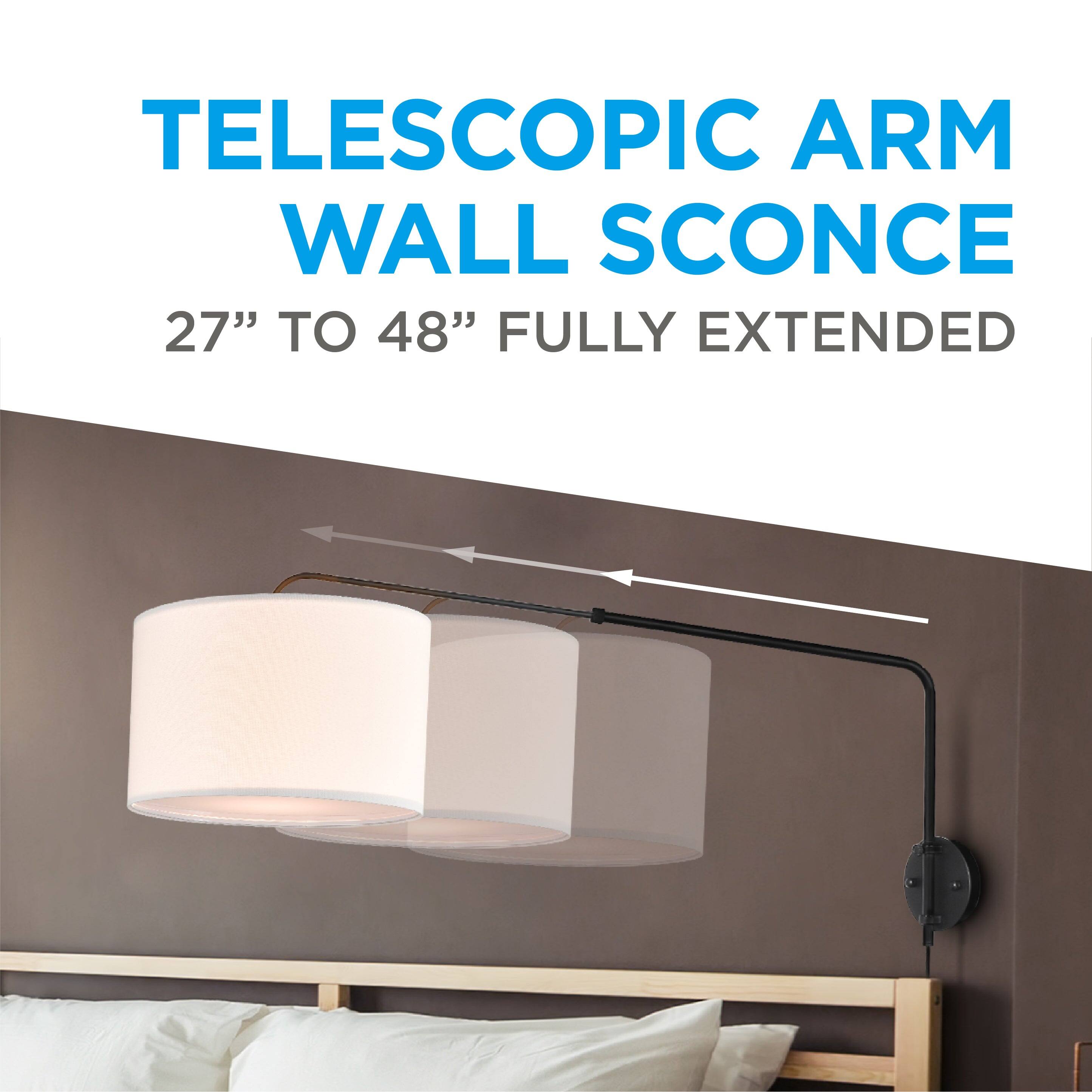 TELESCOPIC ARM WALL SCONCE  
27" TO 48" FULLY EXTENDED
