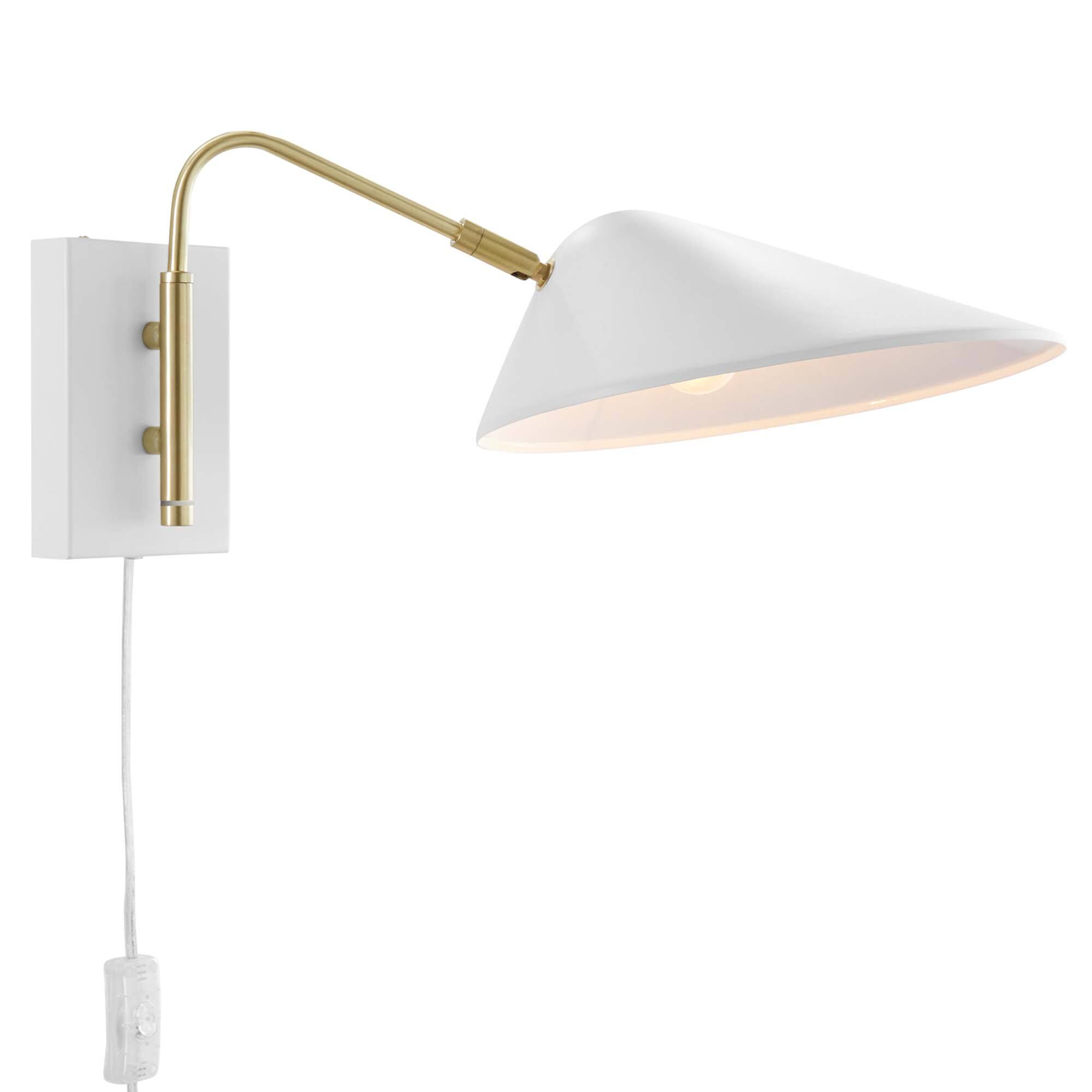 Angle. Modway - Journey 7" Swing Arm Wall Sconce by Modway - White.