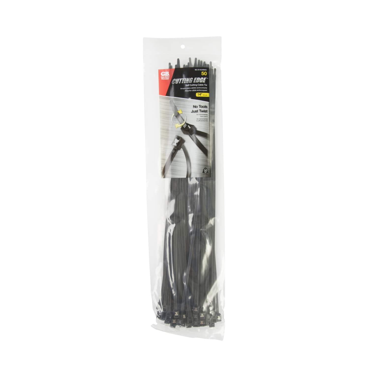 Gardner Bender - 14 in. L Black Self-Cutting Cable Tie 50 pk